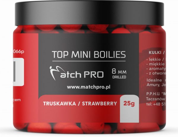 Matchpro Top Mini Boilies Strawberry 8mm 25g
